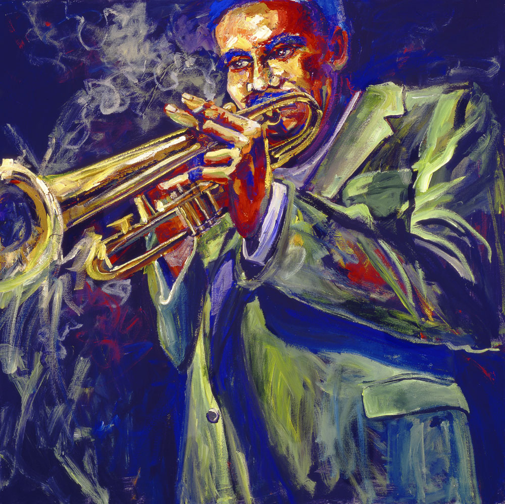 Jazz Painting Smokin Trumpet