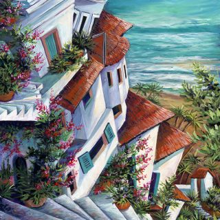 Stairs To Los Muertos Beach, Mexico Print