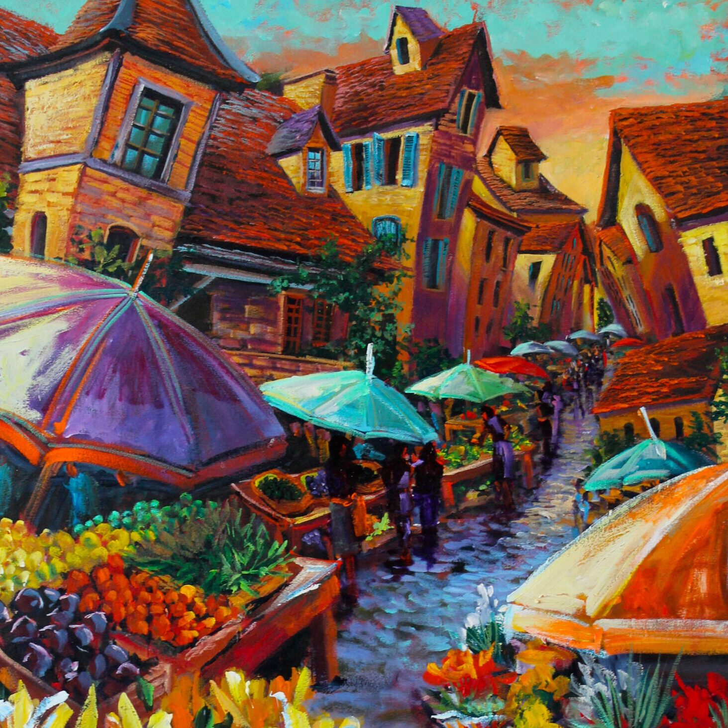 Market Day in Sarlat, France  Print