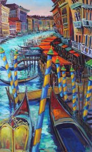 My Colors of Venice - Original Acrylic on Canvas 36x60