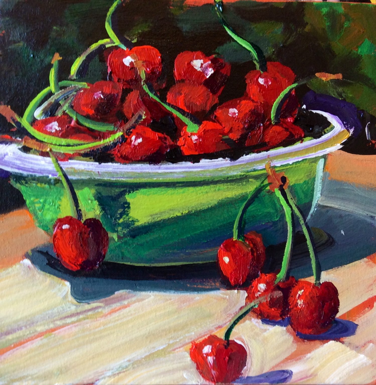 kitchen art print cherries