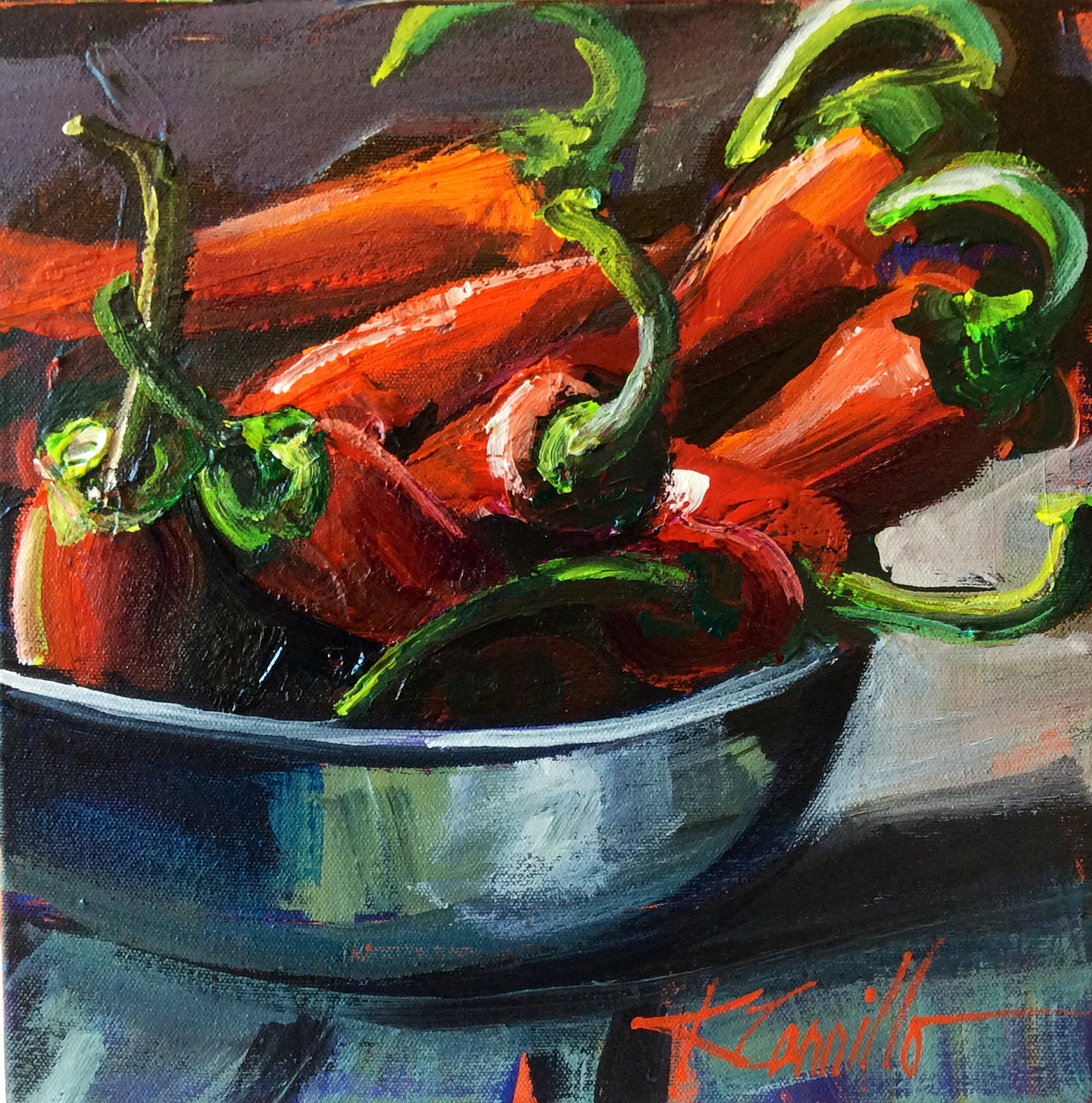 kitchen art print peppers