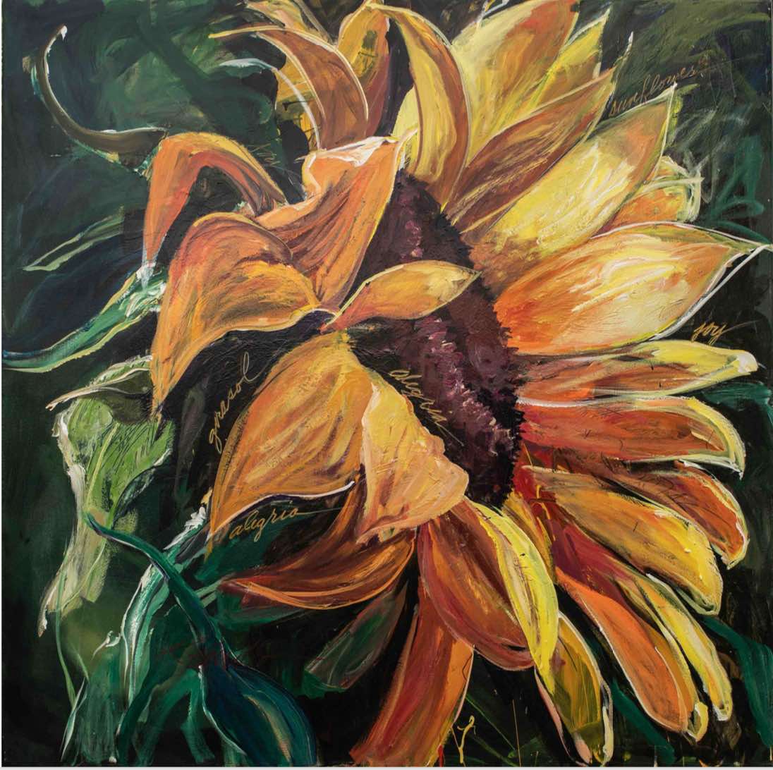Designer Flower Art Prints Sunflower