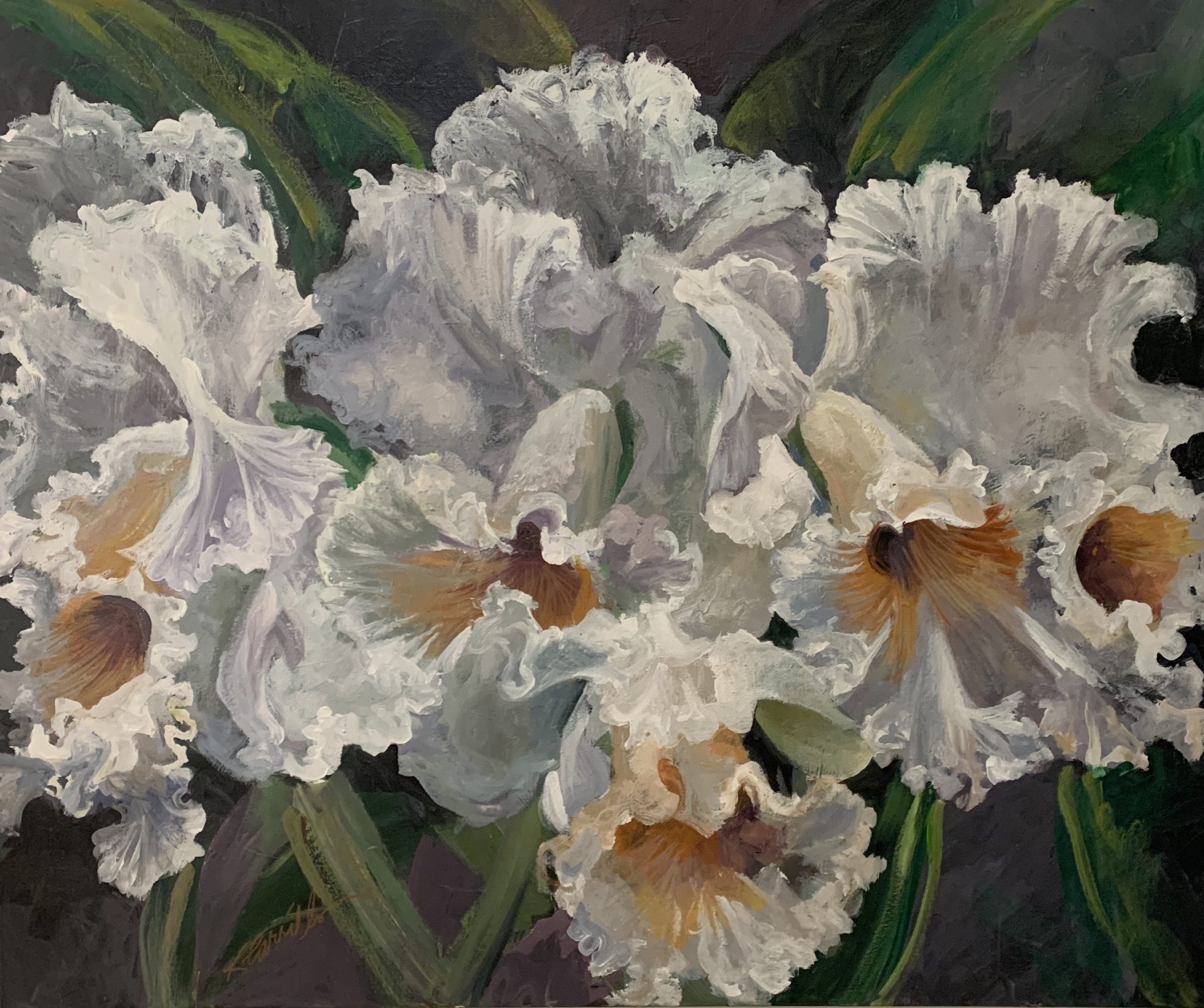 Contemporary Flower Painting White Orchid