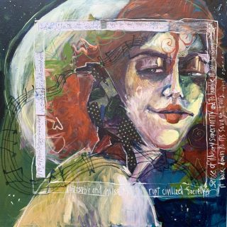 Painting Art prints Faces adrogynous portrait