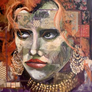 Painting print Faces woman portrait