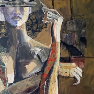 figurative abstract collage woman