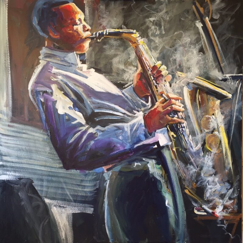 Jazz painting sax player