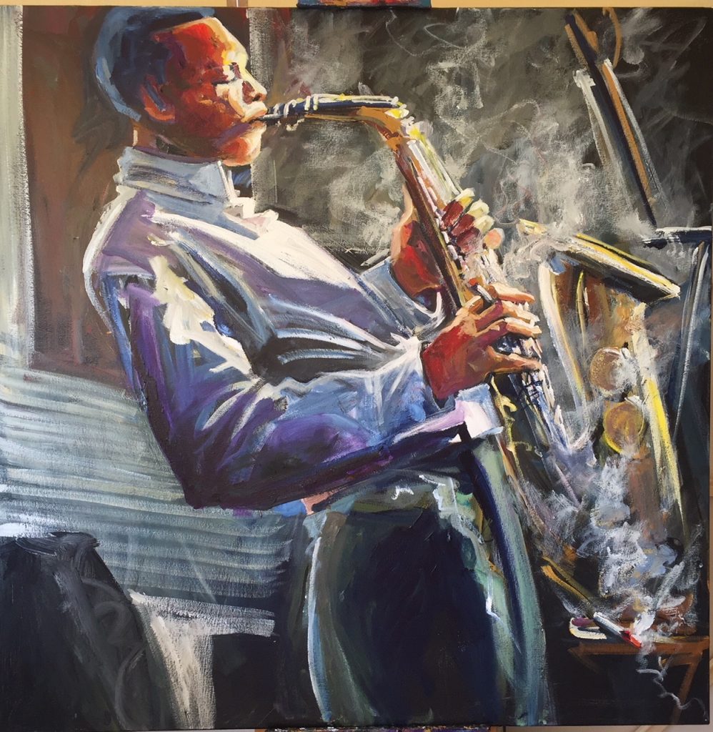 Jazz painting sax player