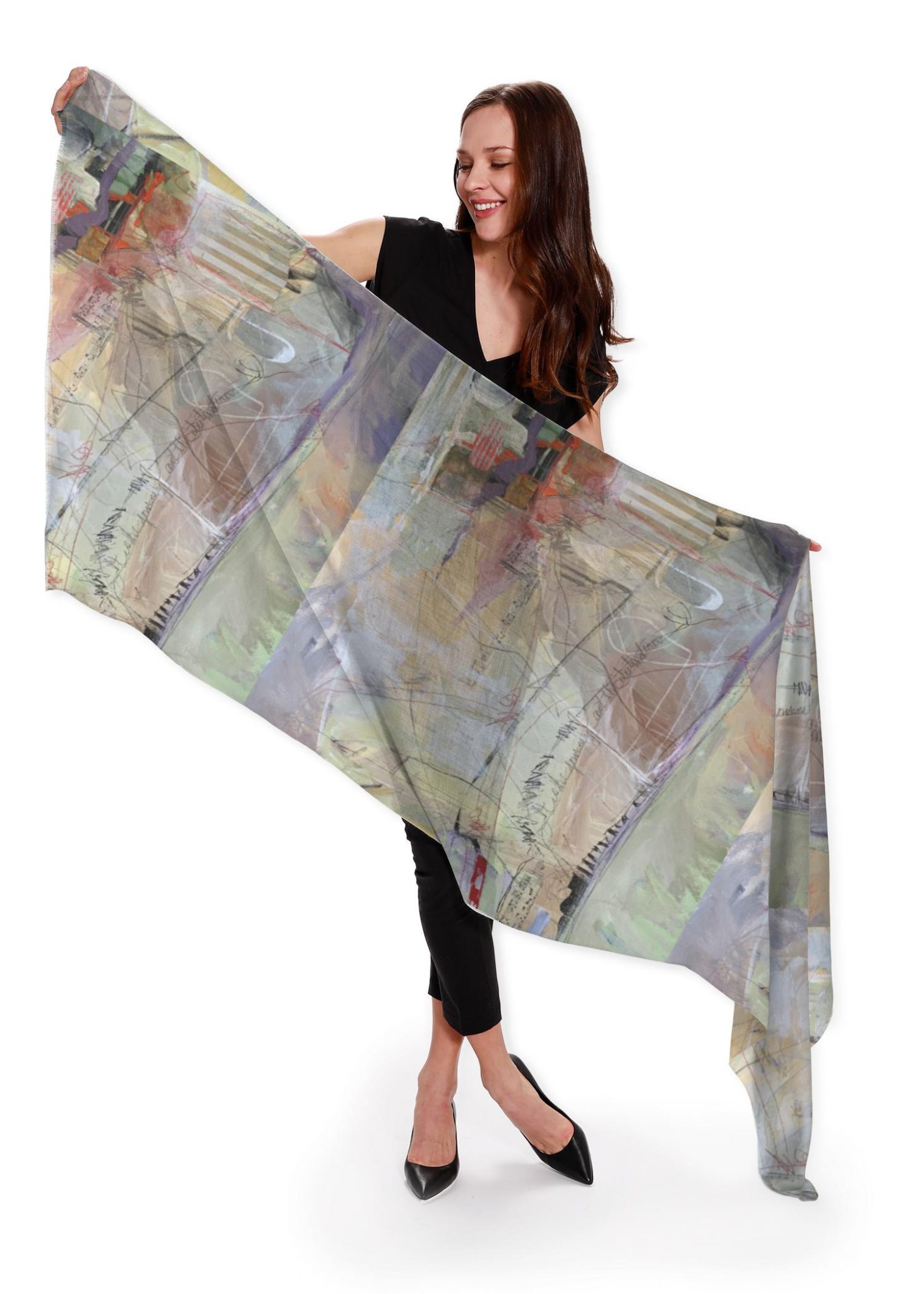 luxury cashmere art shawl
