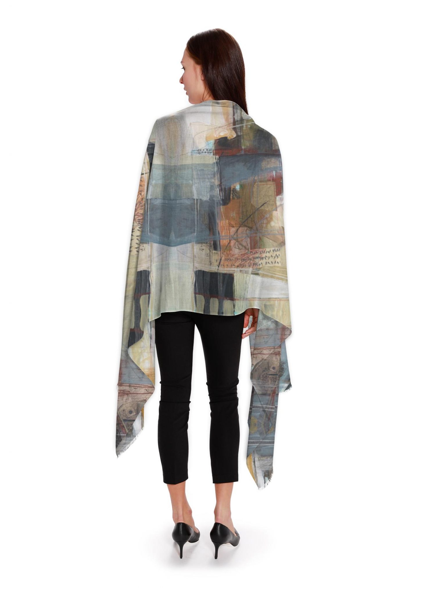 cashmere wearable art shawl