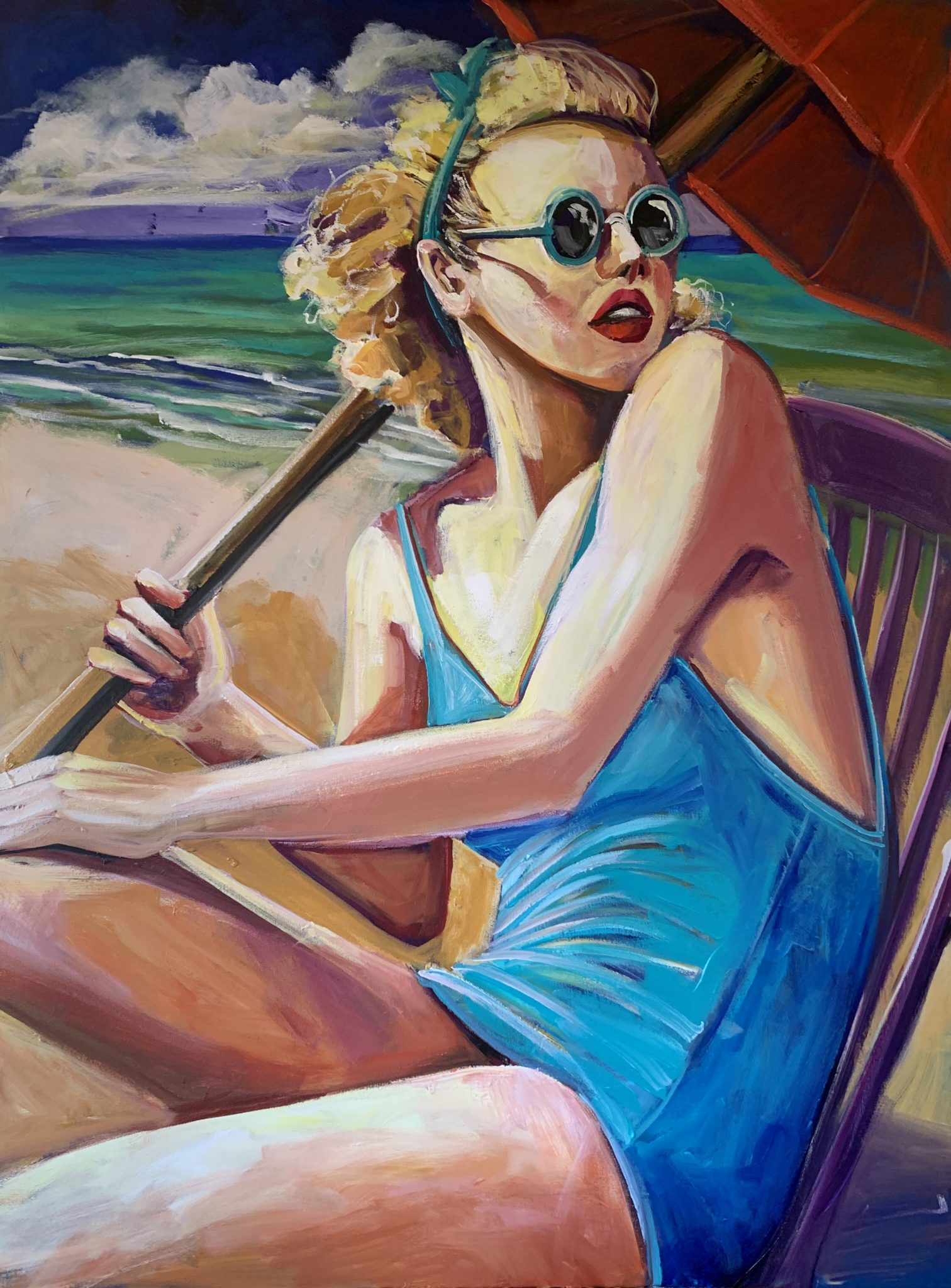 Paintings beach women divas