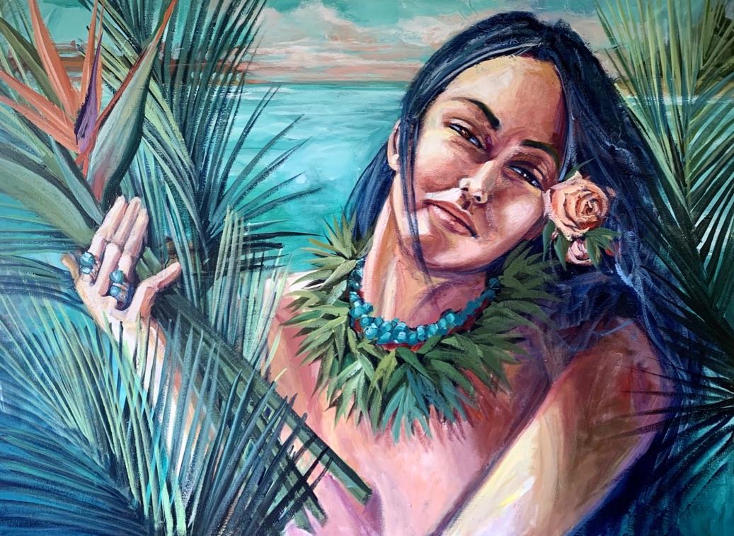 painting hawaiian womena