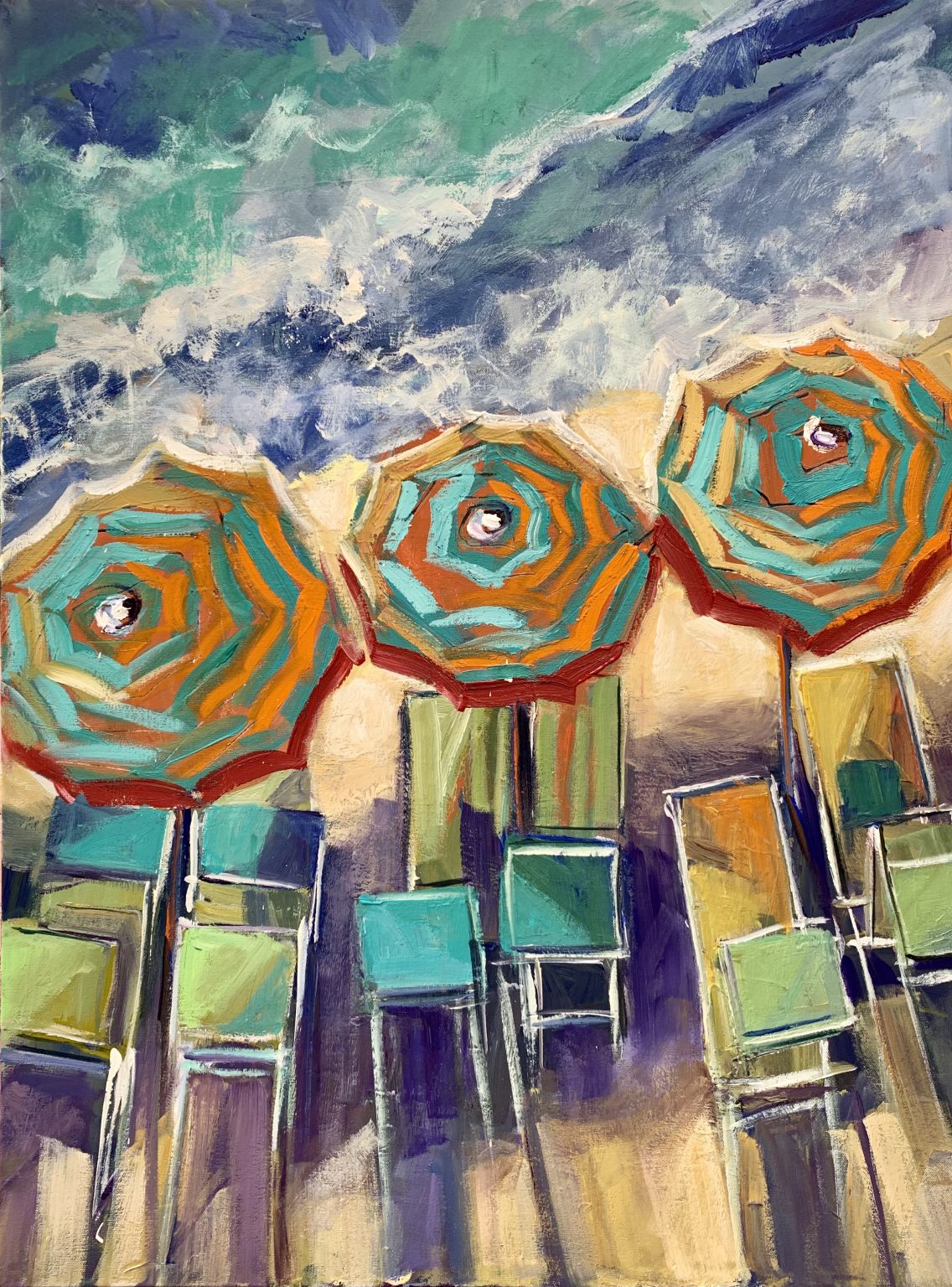 beach umbrella paintings