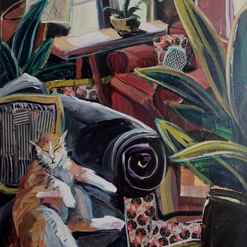 painting whimsical interior cats