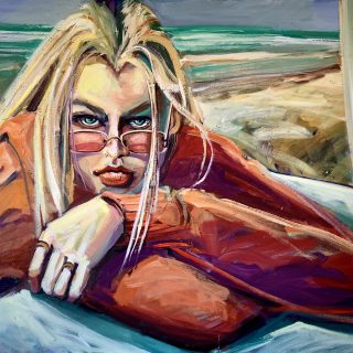 paintings surfer girls