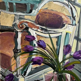 contemporary interiors paintings chairs