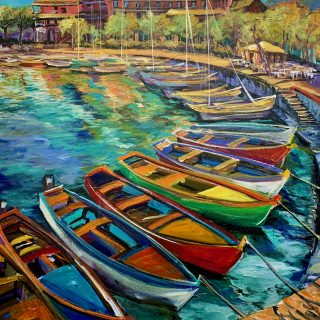FISHING BOATS ITALY PAINTING