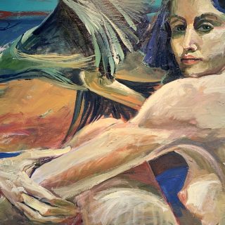 woman painting in nature