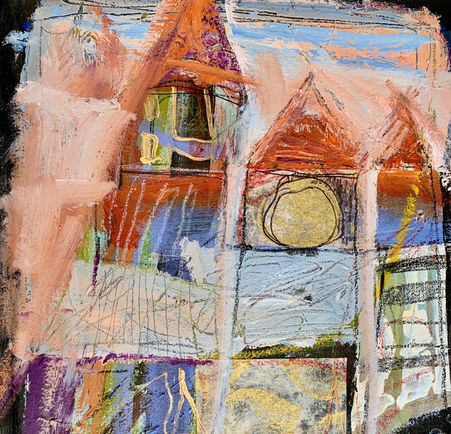 Abstract village print