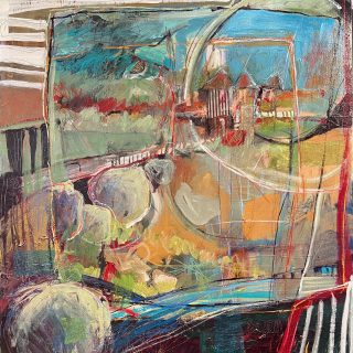 contemporary abstract with collage