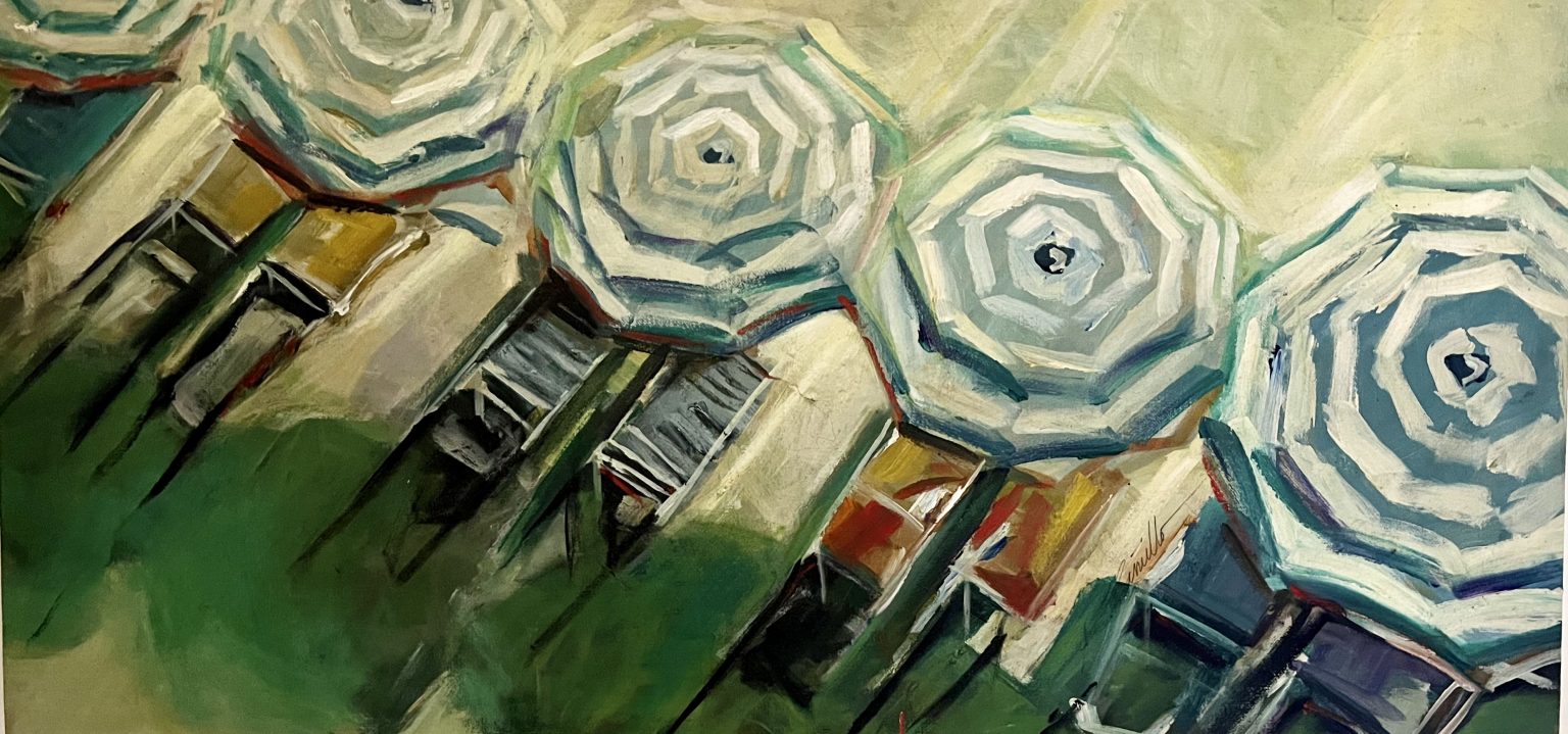 beach umbrella canvas paintings