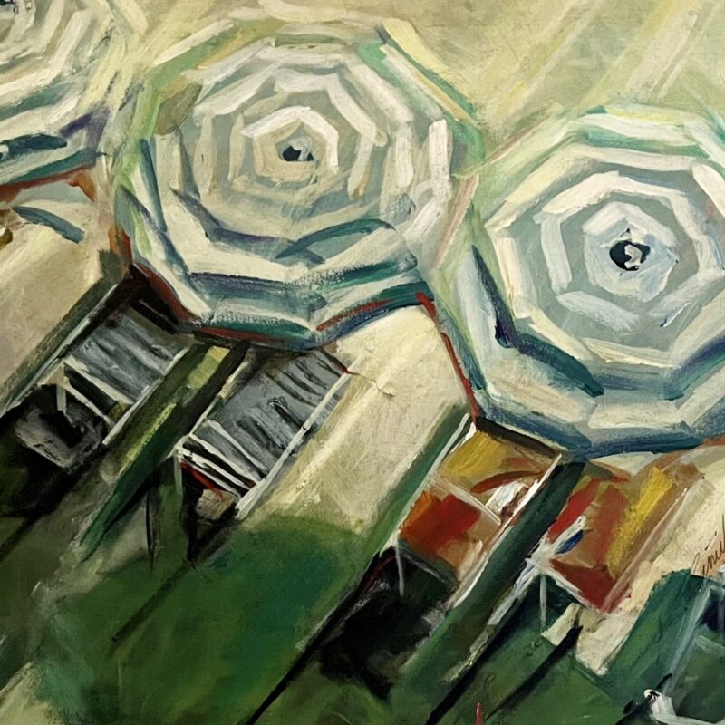 beach umbrella canvas paintings