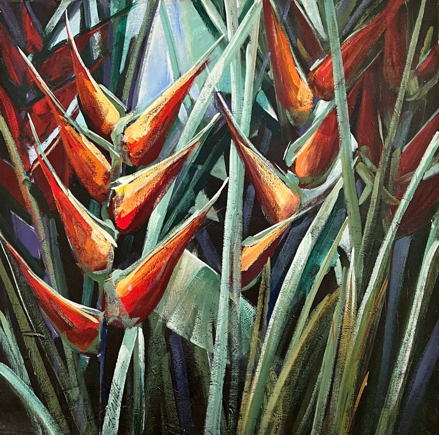 Painting of Tropical Haliconias