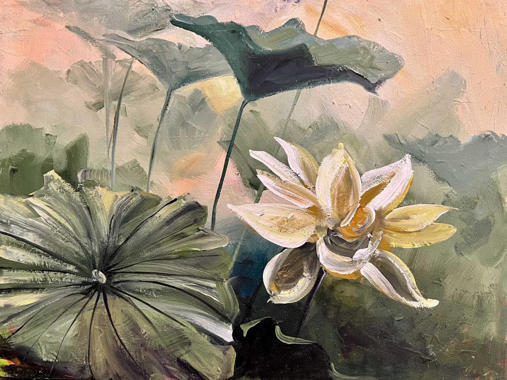 canvas flower painting