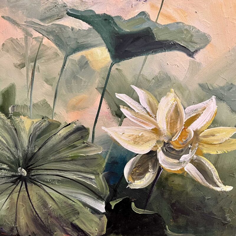 canvas flower painting