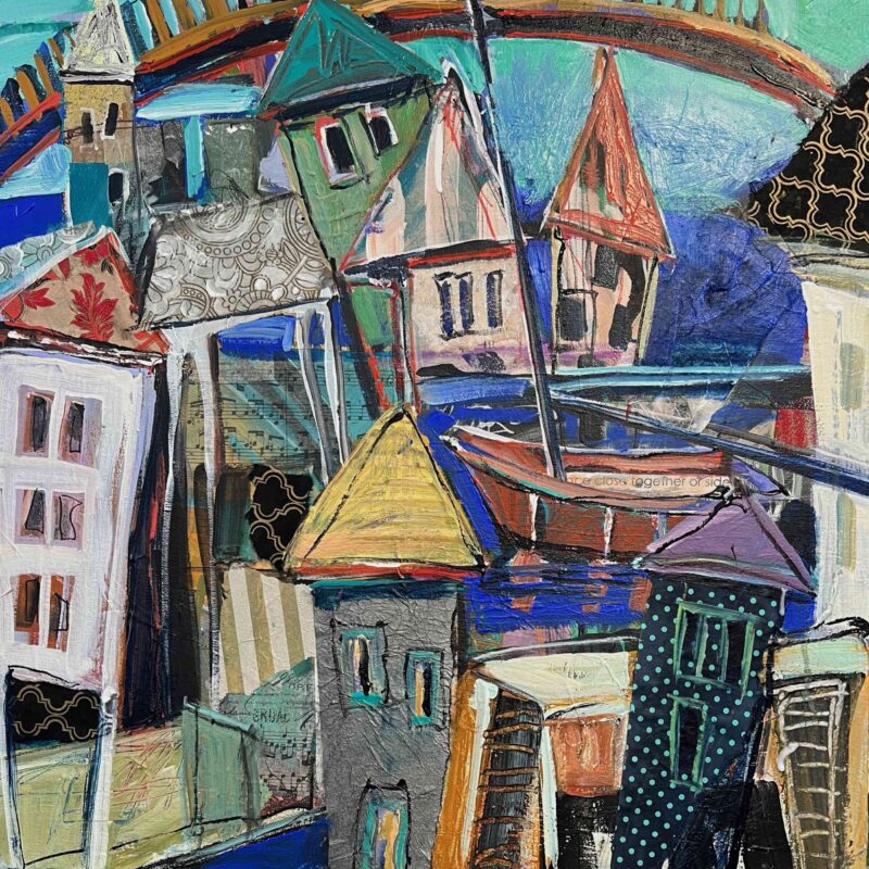 Abstract Village Painting