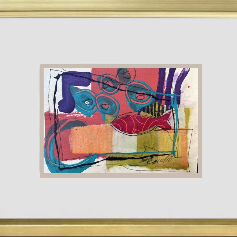 small framed abstract painting