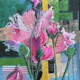 abstract flower painting on canvas