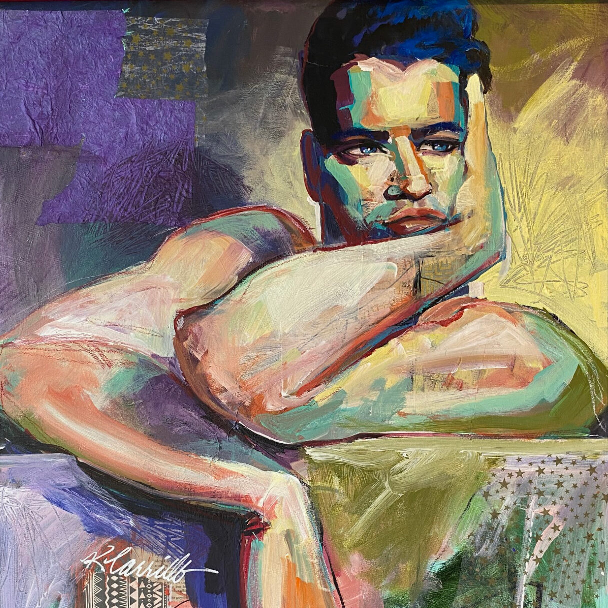 Male figure , cast of characters