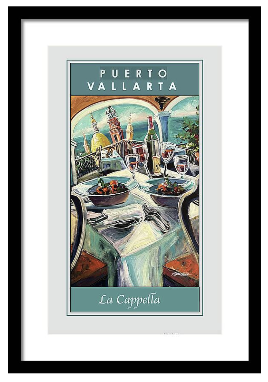 framed travel posters puerto vallarta