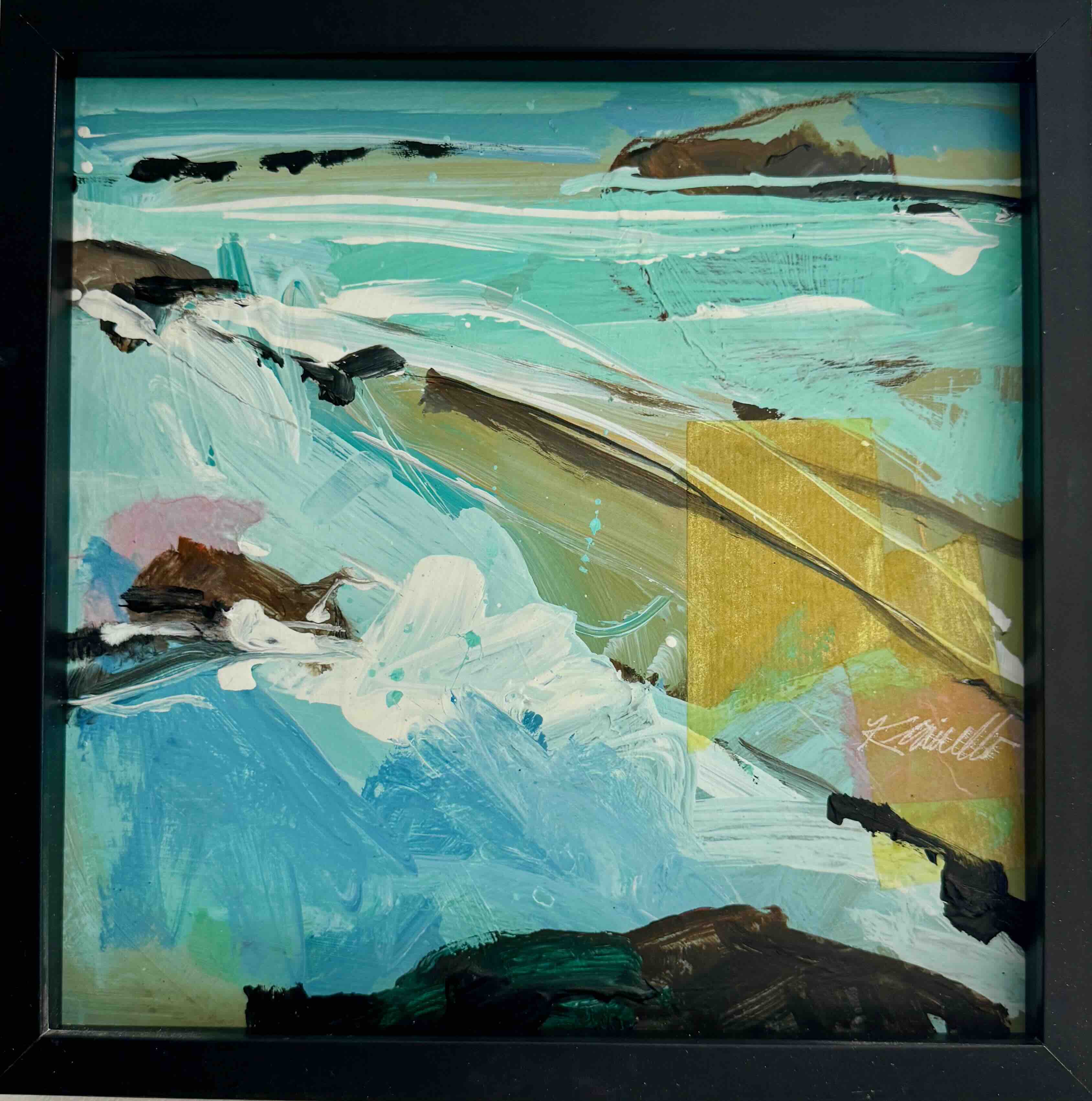 sea stroll abstract small works framed