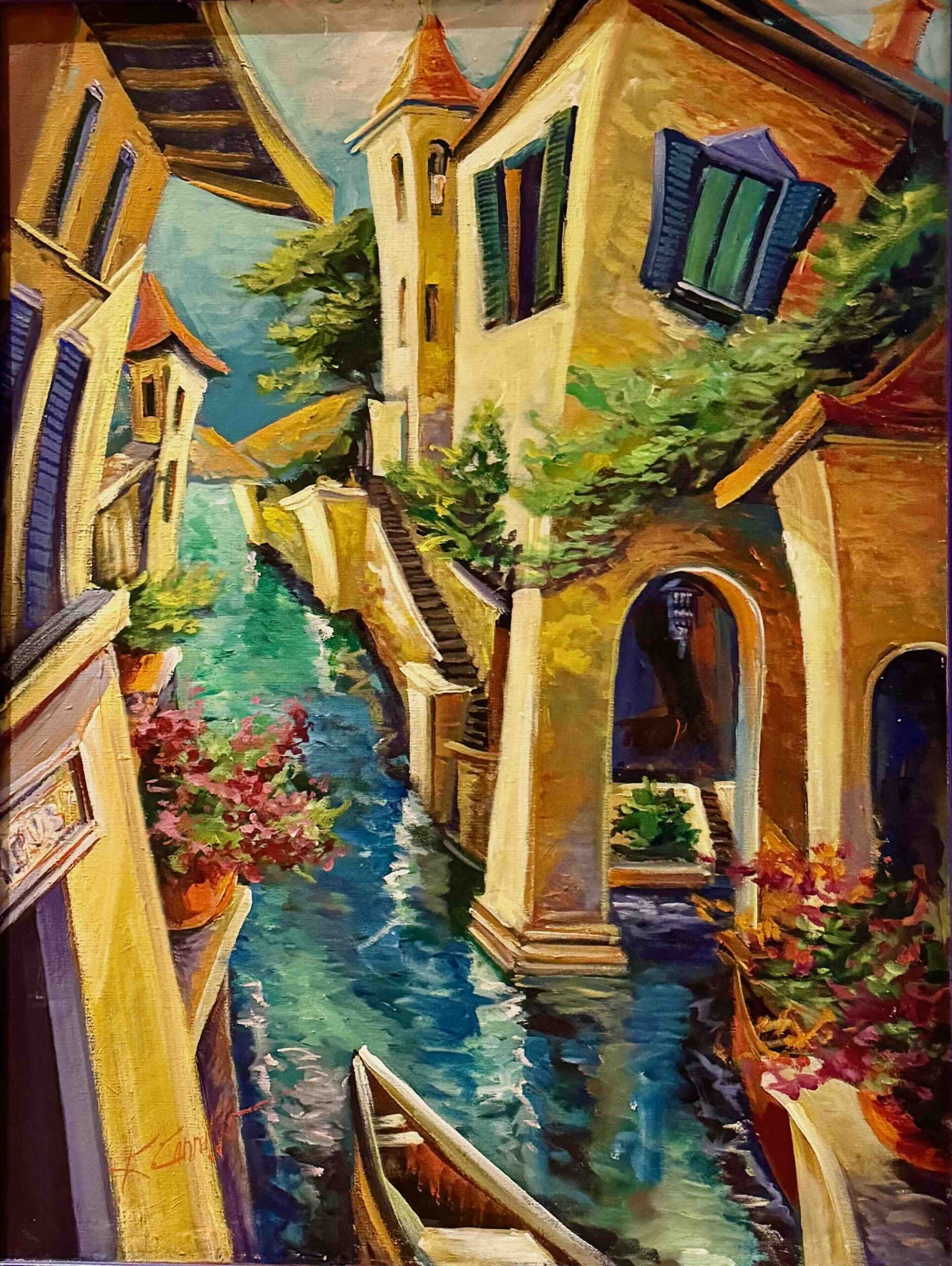 paintings lake como