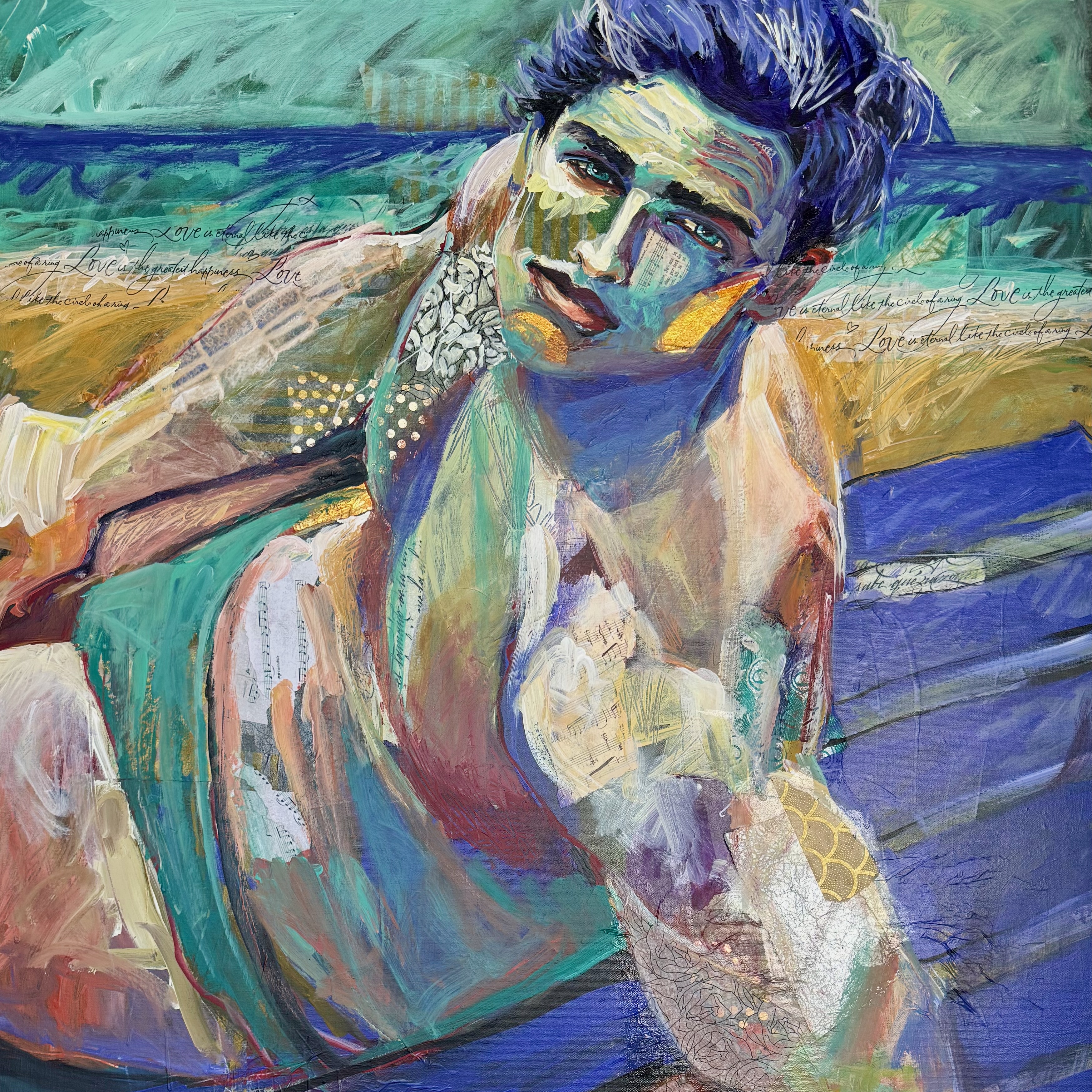 figure painting beach