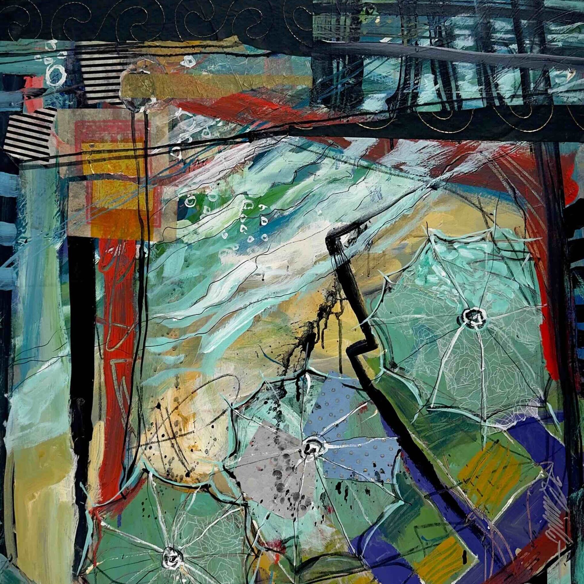 beach umbrella painting