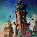 original painting Architectural Whimsy