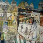 abstract village painting kathleen carrillo